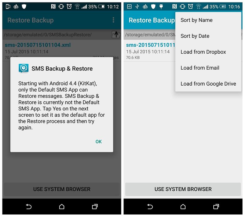 Android SMS Wiederherstellung