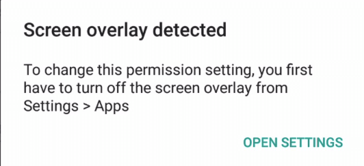 Bildschirmüberlagerung erkannt