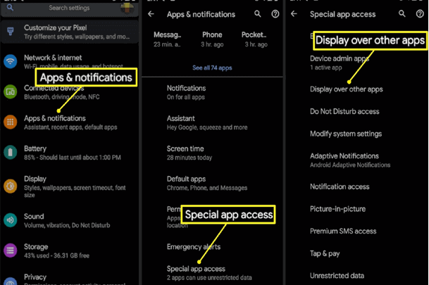Bildschirmüberlagerung erkannt
