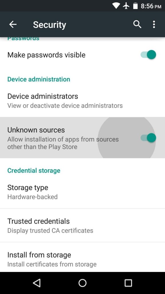 App-Installation aus unbekannten Quellen zulassen aktivieren