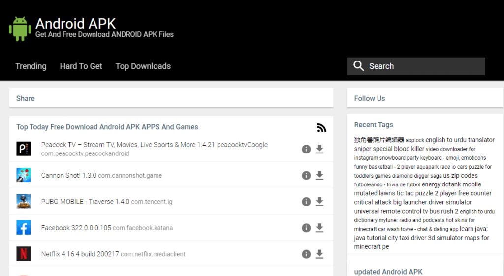 TagsBeste Webseiten zum Herunterladen von Android APK