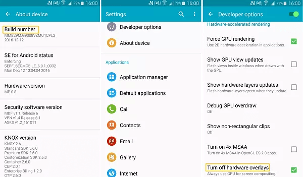 Hardware-Überlagerungen deaktivieren