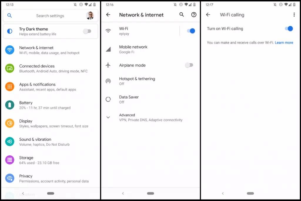 Überprüfen Sie, ob Wi-Fi -Anrufe in den Netzwerkeinstellungen aktiviert sind