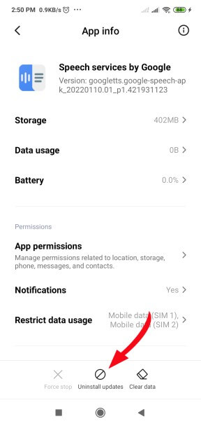 Speech Services by Google Aktualisierung wartet auf Netzwerk verbindung