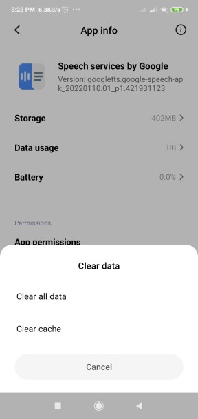 Speech Services by Google Aktualisierung wartet auf Netzwerk verbindung