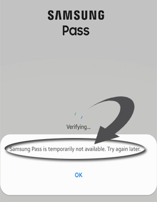 Samsung Pass ist vorübergehend nicht verfügbar