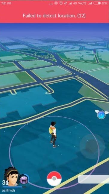 Pokémon GO konnte den Standort nicht erkennen