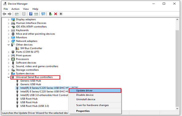 Aktualisieren Sie die USB-Treiber auf Ihrem System