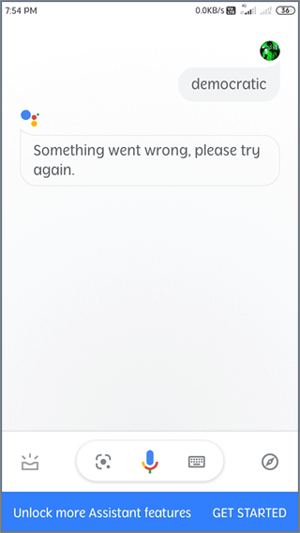 Google Assistant Etwas ist schief gelaufen