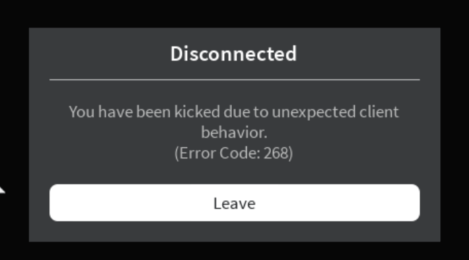 Roblox-Fehlercode 268