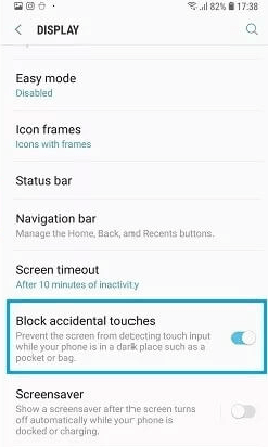 Versehentliche Berührungen blockieren