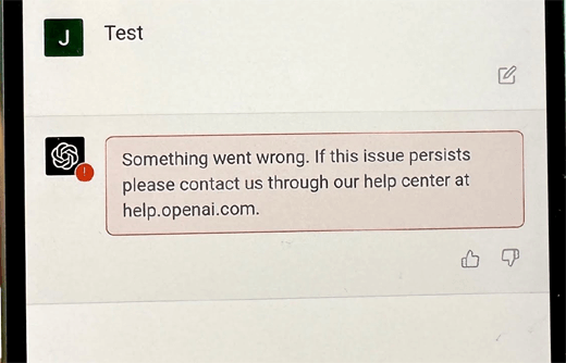 Something Went Wrong Fehler in ChatGPT