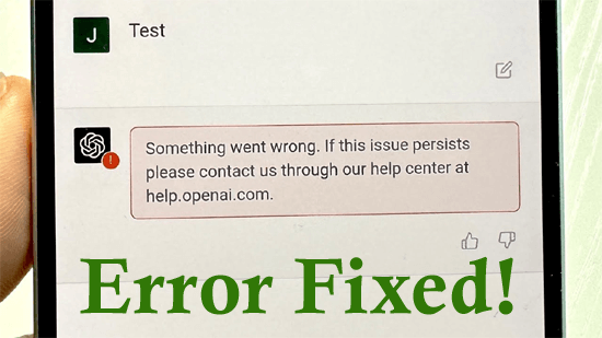 Something Went Wrong Fehler in ChatGPT