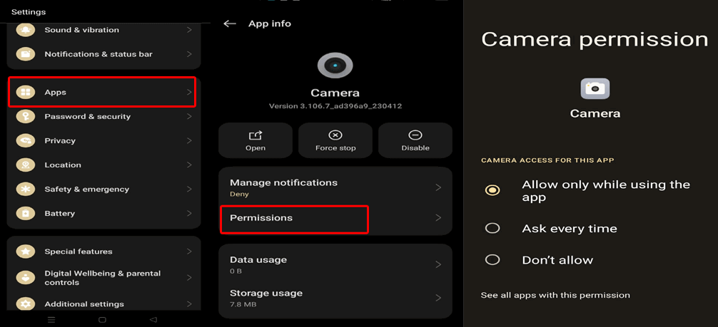 Can’t Open Camera Check Your Phone Samsung-Fehler